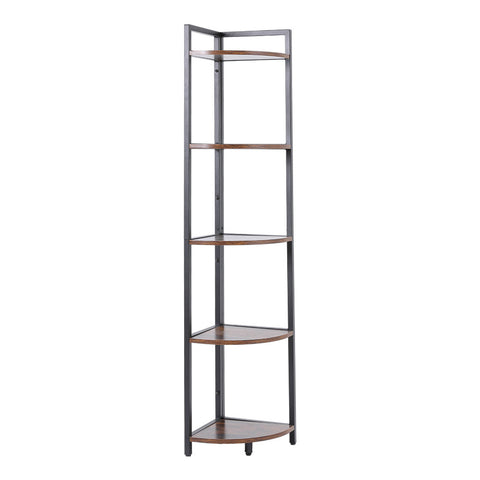 H&O Direct 5 Tier Corner Book Shelf Home Storage Display, XY0233