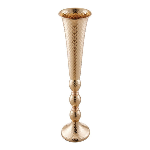 Golden Metal Wedding Centerpiece--Elegant Flared Vase for Special Events, LY0181 (Ver.2)