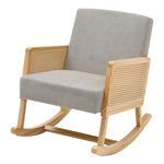 H&O Direct Linen Wooden Rocking Chair-Grey, ZH1443