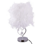 E27 Modern White Feather Lampshade Table Lamp Bedside Fixture Decor - Warm Light, SW0912 (Ver.2)