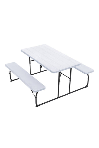 Livingandhome Foldable Picnic Table and Bench Set, WB0038