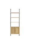 H&O Direct Wooden Bookshelf with Rattan Cabinet, XY0364