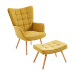 Tufted Armchair with Footstool, XY0435 (Ver. 2)