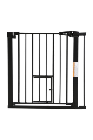 Livingandhome Pressure-Fixed Stair Gate Safety Gate with Pet Door, FI0914