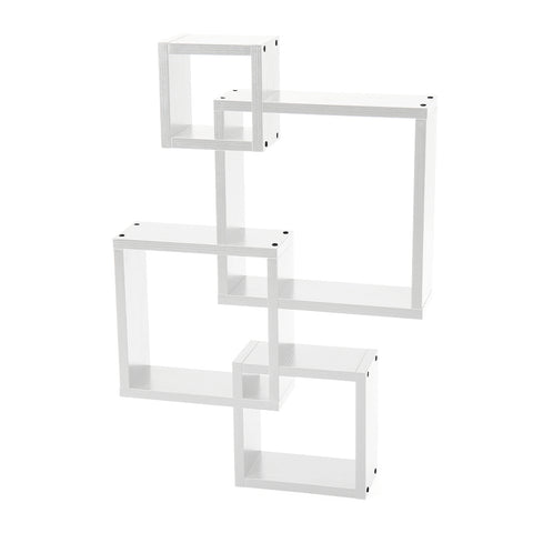 Lifeideas White Wooden Cube Floating Shelf, SW0621