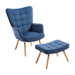 Tufted Armchair with Footstool, XY0434