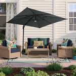 Square Cantilever Parasol with Solar Light and HDPE Parasol Base, LG1269LG0884