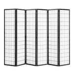 Livingandhome 6-Panel Solid Wood Folding Room Divider Screen Black,  XY0192