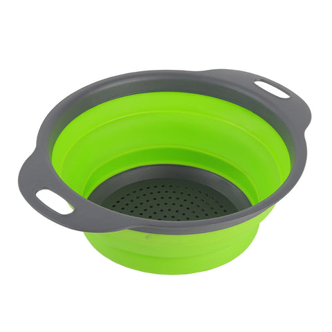 Livingandhome Collapsible Kitchen Silicone Colander Strainer Bowl, WZ0115