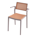 Pseudo-rattan PP Dining Chair Set of 4 with Armrest in Grey, XY0479(Ver.2)