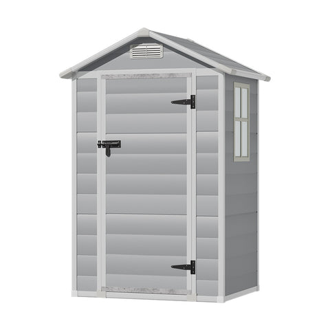 Garden Sanctuary Garden Plastic Storage Shed with Lockable Hinged Door, PM1461PM1462