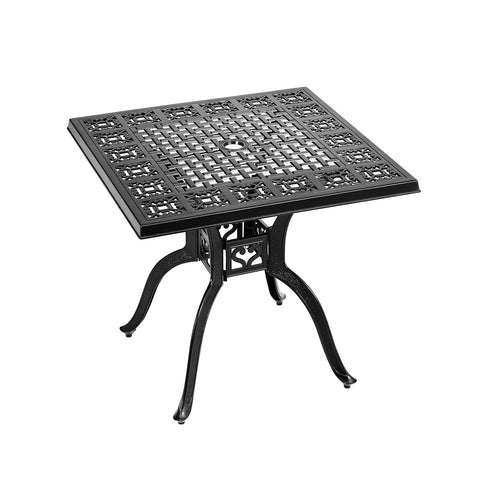 Livingandhome Black Cast Aluminum Outdoor Dining Table, AI1151