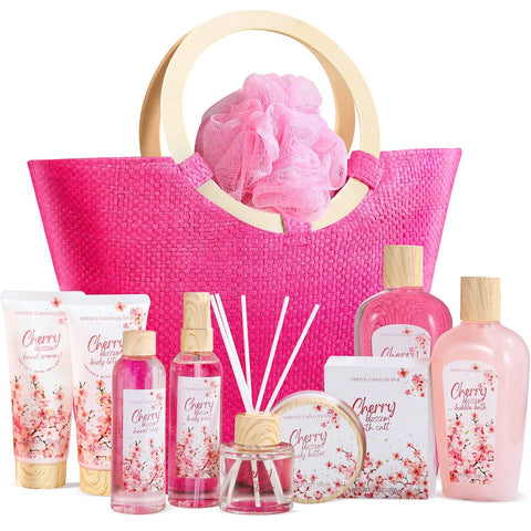 11pcs Cherry Blossom Spa Relaxing Gift Bags Sets, AJ0255