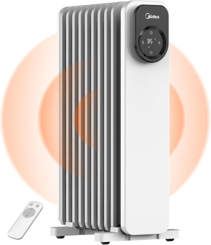 2000W 9 Fins Oil Filled Radiator Electric Heater with Remote Control, AJ0405