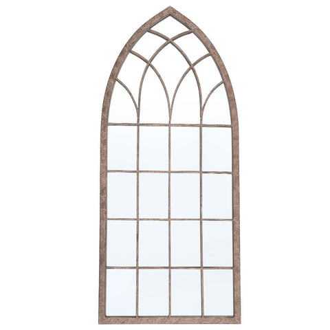 Livingandhome Rust Cathedral Window Wall Mirror, FI0509