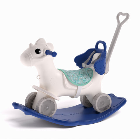 Livingandhome 2-in-1 Kids Plastic Rocking Horse, FI0621