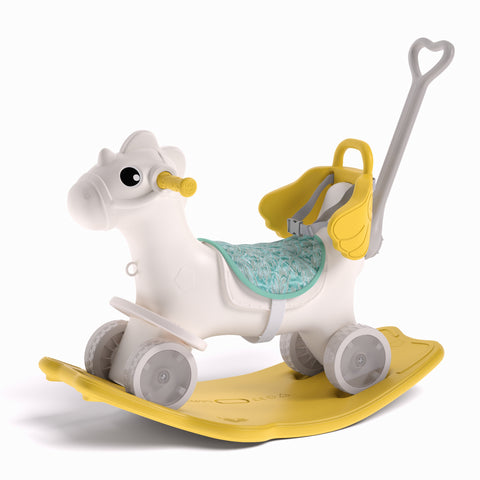 Livingandhome 2-in-1 Kids Plastic Rocking Horse, FI0622