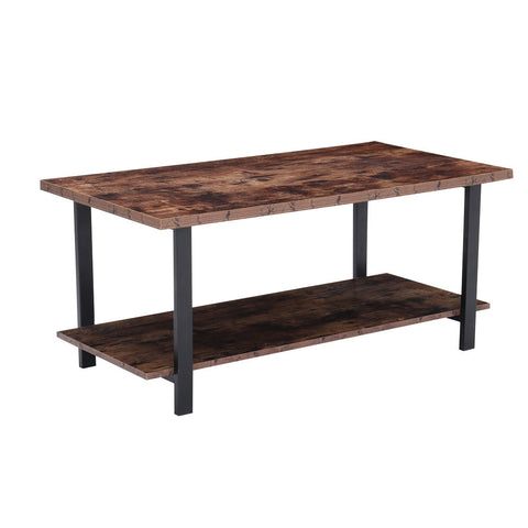 H&O Direct Rustic Coffee Table with Storage Shelf, DM0546