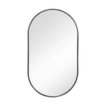 Livingandhome Modern Oval Metal Wall Mirror Black, WF0102