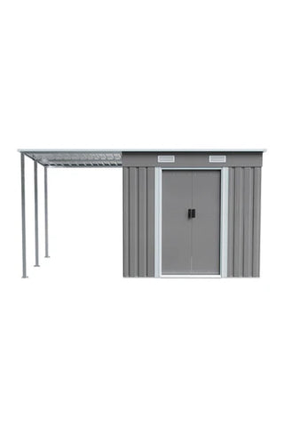 Outdoor Metal Storage Shed with Lean-to, PM1297PM1298PM1299(Ver.2)