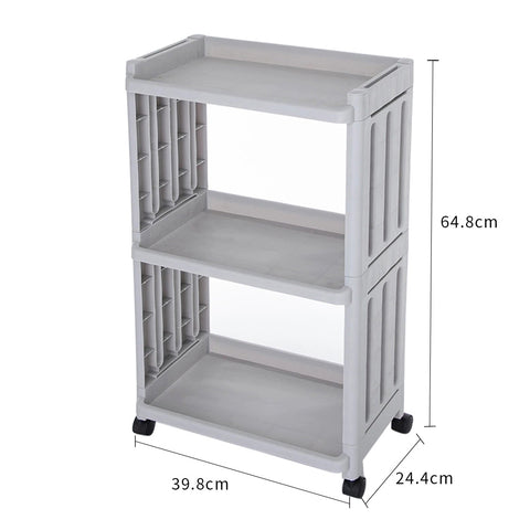 Livingandhome Tiered Bathroom Kitchen Storage Trolley Rolling Cart, WH1086