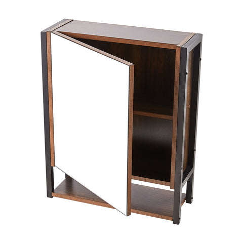 48x17x60cm Wall-Mounted 3-Layer Mirror Cabinet with Metal Frame, FI0879