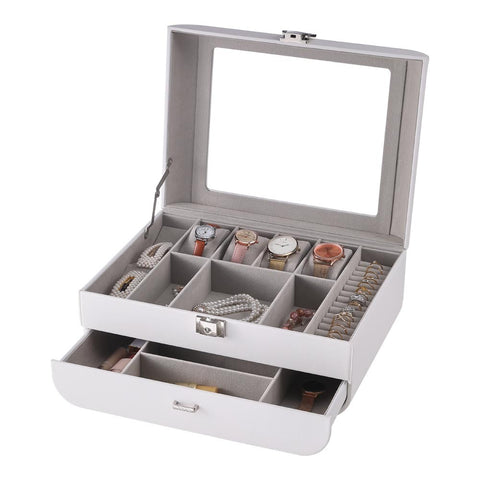 Stylish Jewellery Storage Box with Watch Slots, SO0047