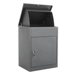 Wall Mount Galvanized Zinc Package Drop Box in Dark Grey, CX0065