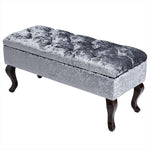 Livingandhome Ice Velvet Upholstered Storage Ottoman Bench, ZH1325