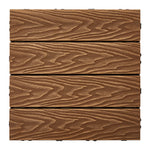 11Pcs Wood Grain Interlocking Deck Tiles Set, LG1483