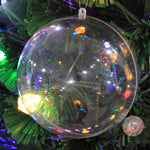 Livingandhome Christmas Plastic Clear Ball Ornament Set of 5, HF0288