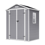 5X4FT Apex Roof Garden Plastic Storage Shed with Lockable Door, PM1718PM1719