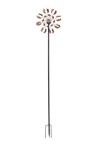 Solar-Pwered Metal Wind Spinnner Garden Decor, WF0267