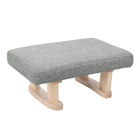 Linen Upholstered Footstool with Wooden Legs, ZH0876 (Ver.2)