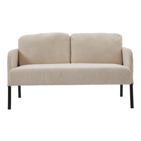 2-Seat Off-White Corduroy Sofa for Living Room, XY0467