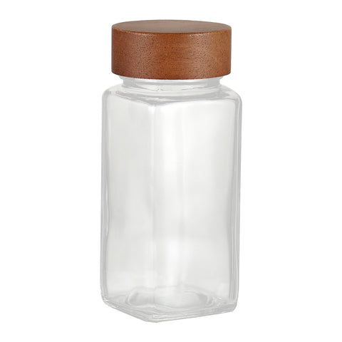 12Pcs Glass Spice Jars with Bamboo Lids, CT0426