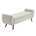 Livingandhome Linen Upholstered Storage Bench, FA0555