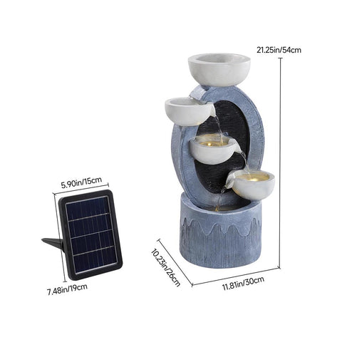 Solar-Powered Water Fountain Outdoor Garden Decor, AI1498 (Ver.2)