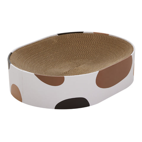 43x33cm Oval Cardboard Cat Scratching Board Pet Bed Claw Scratcher Supplies, CW0048(Ver.2)