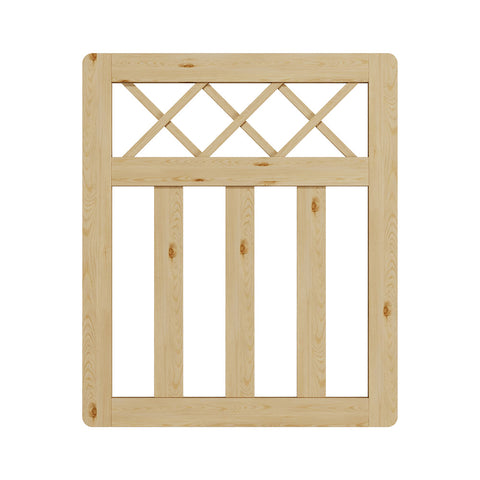 3x2.5 ft Outdoor Cross Top Wooden Garden Gate Pedestrian Fence Yard Door, AI1465(Ver.2)