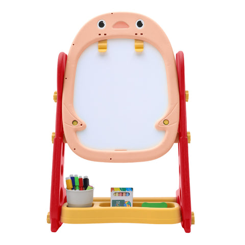 Double-Sided Adjustable Drawing Magnetic Easel with Board Games, FI1152