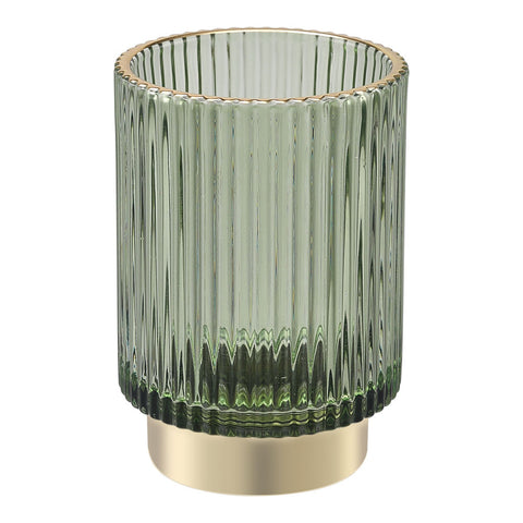 Thickened Ribbed Glass Brush Holder, SO0100