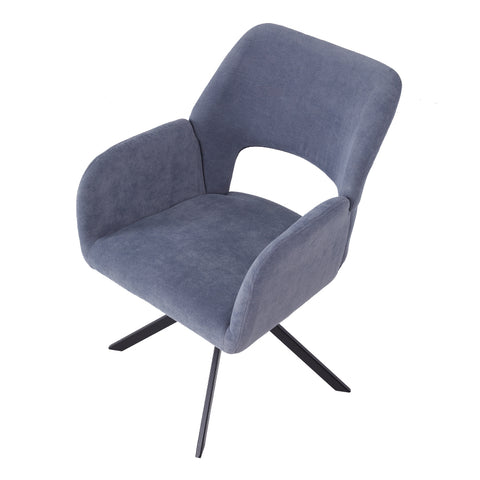 Grey Upholstered Leisure Swivel Chair with Metal Legs, ZH1592 (Ver.2)