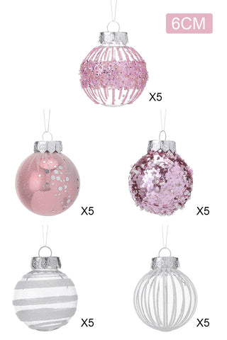 Livingandhome 25Pcs Christmas Ball Ornament Set, WF0110