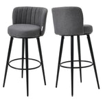 Livingandhome 2 Pcs Premium Linen Upholstered Bar Stool, ZH1516