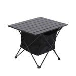 Livingandhome Aluminum Portable Roll-Top Camp Table with Storage Basket, CT0831