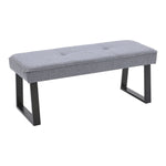 Livingandhome Linen Bench with Trapezoid Base, ZH1338