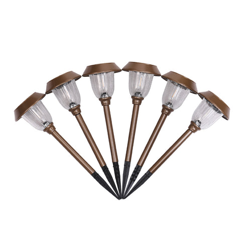 6Pcs Outdoor Solar-Powered Decorative Pathway Lights, WF0286 (Ver. 2)