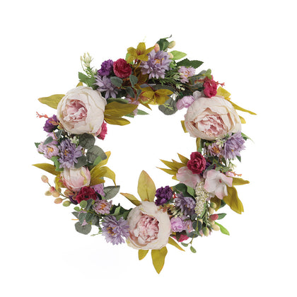 Artificial Peony Wreath Front Door Decoration, SC0857