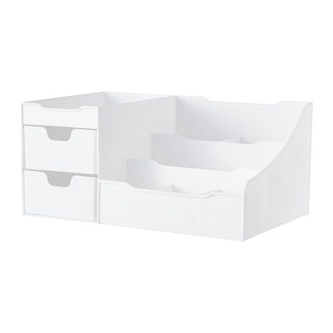 White Plastic Makeup Organizer with Drawers, SO0153